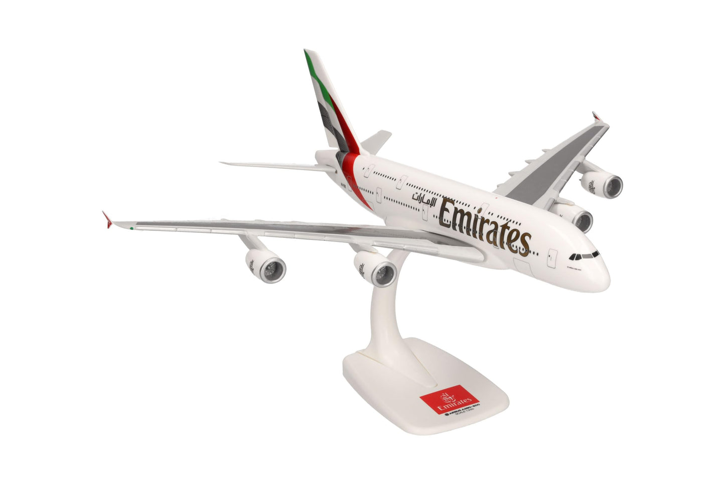 Avion de model Snap-Fit Emirates Airbus A380 - Culori noi 2023 - A6-EOE, Miniatură 1:250, Sammlare, Model cu suport, Plastic, Alb