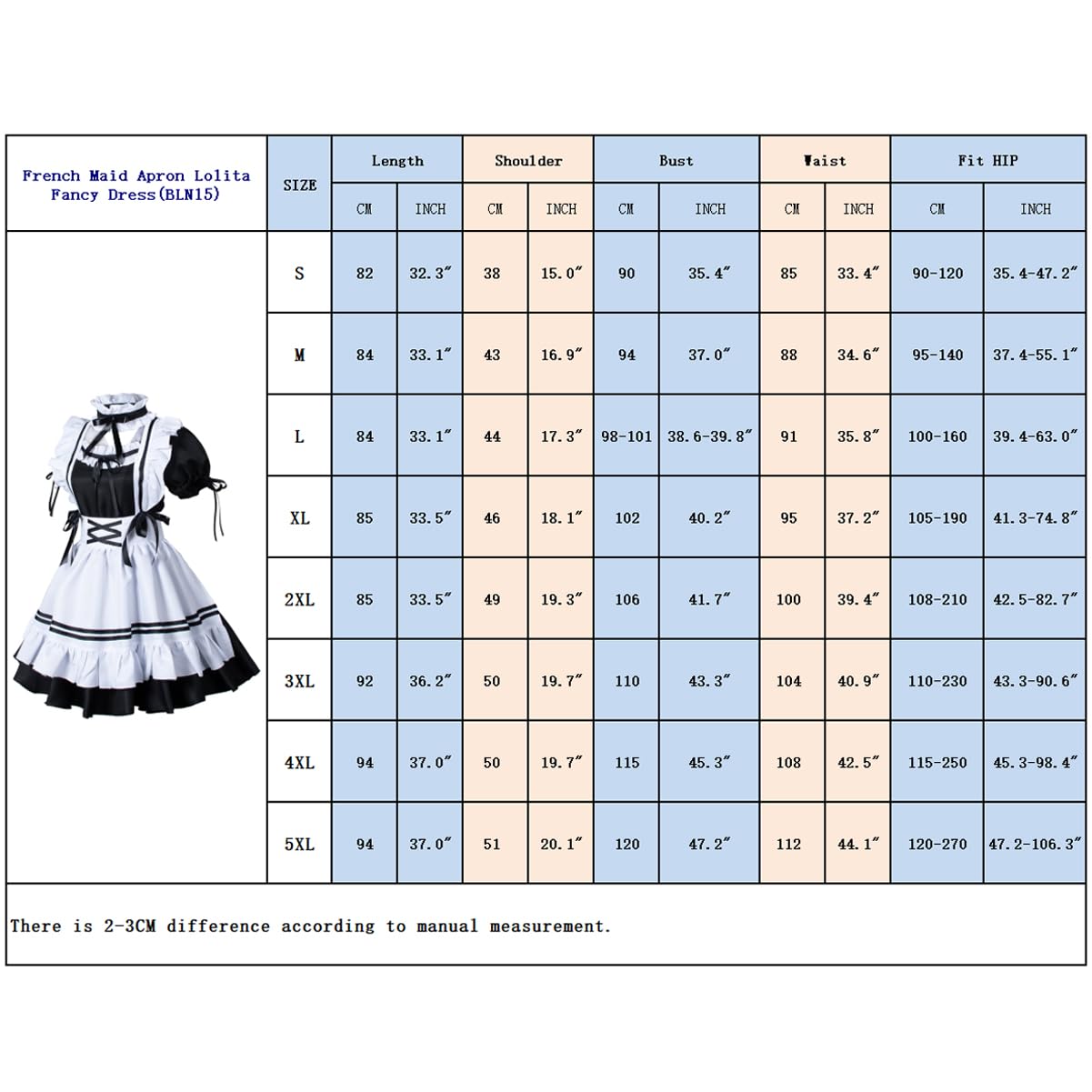 Wannsee Costum Lolita Maid anime, 8 piese, roz