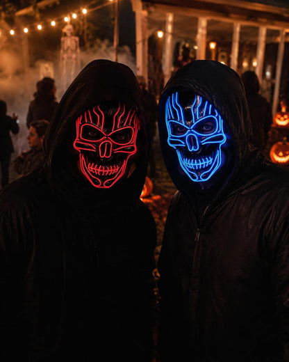 eBoutik Costum de Halloween înfricoșător cu mască schelet, Cosplay, Costume de demon pentru copii și adulți (albastru)