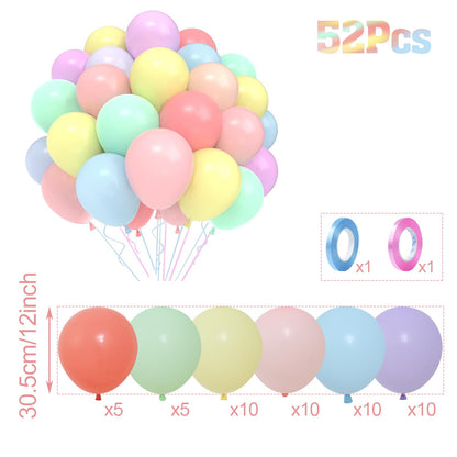 QIFU Set 52 Baloane Pastel Macaron pentru Petrecere