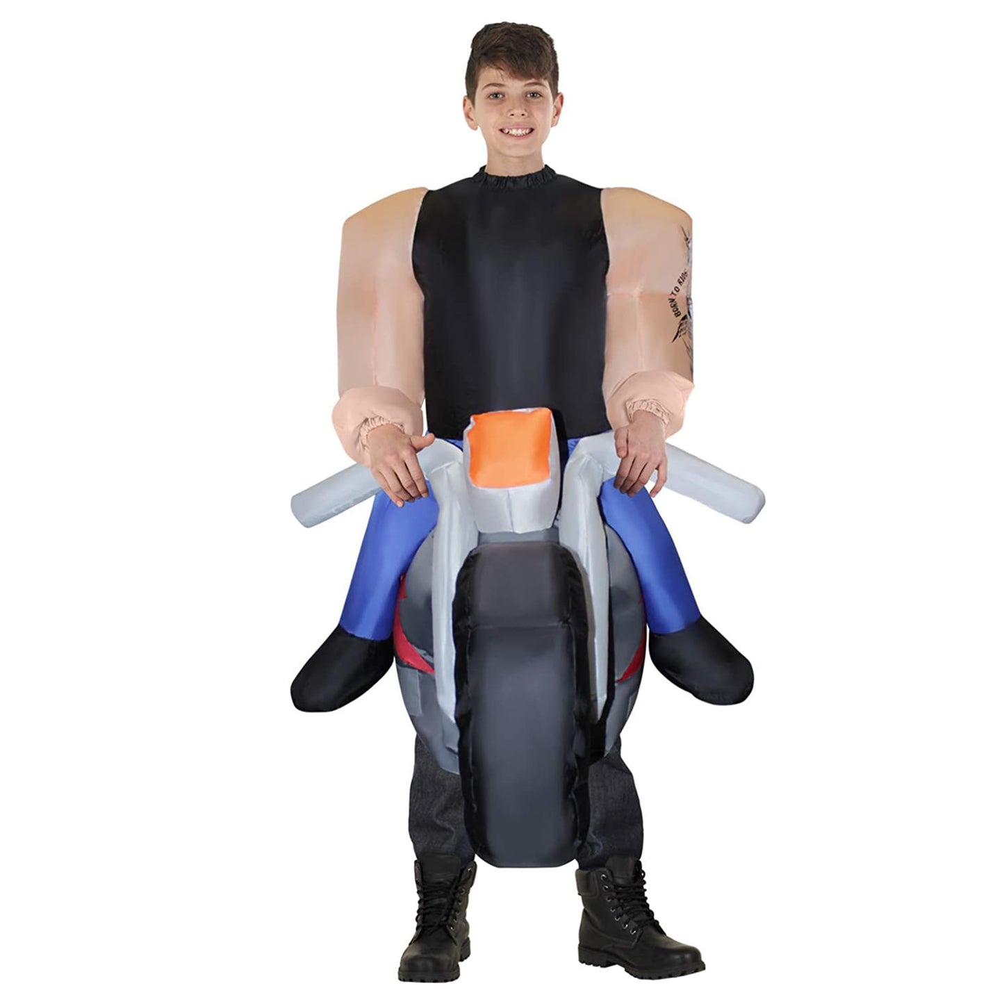 Costum de motociclist gonflabil pentru copii, costum de curse pentru copii