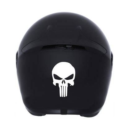 Autodomy Stickere Cranii Pachet de 8 Unități | Vinil Auto Adesiv | Stickere Exterioare Auto | Vinil Craniu Topit | Adesive pentru Moto și Cască (Alb)