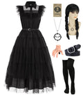 UWXOZO Costum Miercuri Gotic, Rochie cu Accesorii