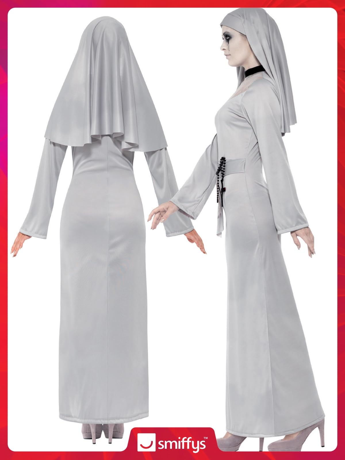 Smiffys Costum Călugăriță Gotică, gri