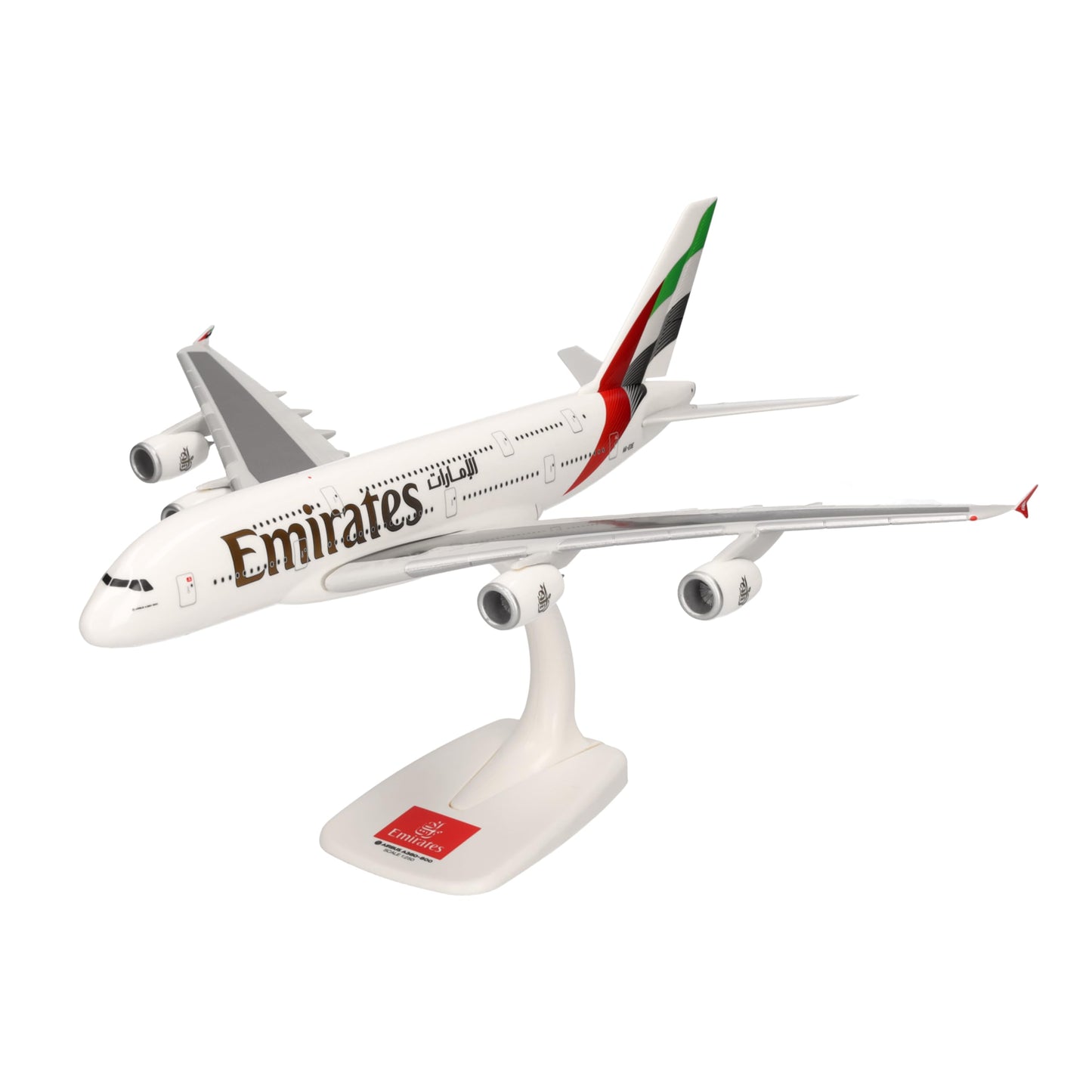 Avion de model Snap-Fit Emirates Airbus A380 - Culori noi 2023 - A6-EOE, Miniatură 1:250, Sammlare, Model cu suport, Plastic, Alb