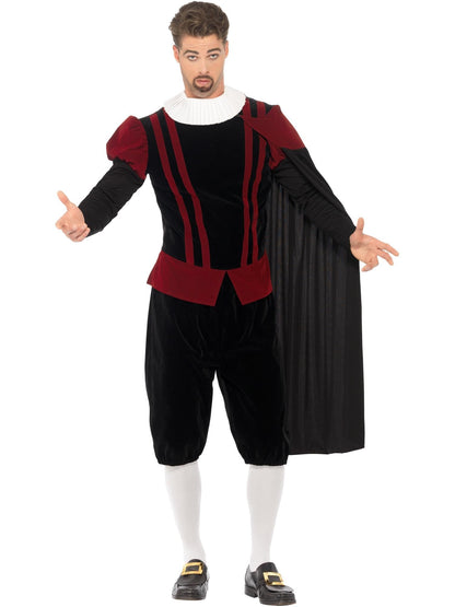 Smiffys Costum Tudor Lord Deluxe, negru
