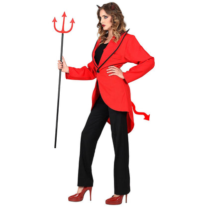 W WIDMANN MILANO Party Fashion Costum de Halloween Frac roșu cu coadă de diavol XXL unisex