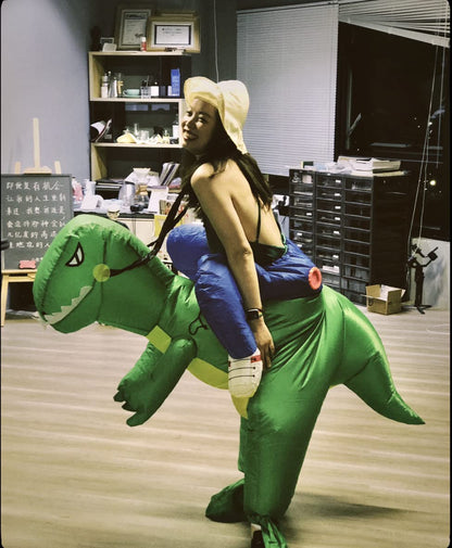 FXICH Costum gonflabil Dinozaur adulți, 150-190cm