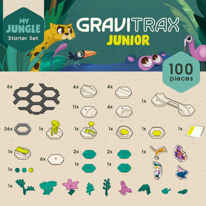 Ravensburger Set de constructie GraviTrax Junior - My Jungle, Joc Inovator și Educațional STEM, pentru Copii de 3-7 Ani și Adulți, 100 Piese