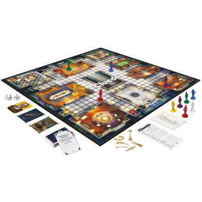 Hasbro Gaming Cluedo Joc de societate pentru copii de la 8 ani, joc de detectiv și mister pentru 2 până la 6 jucători