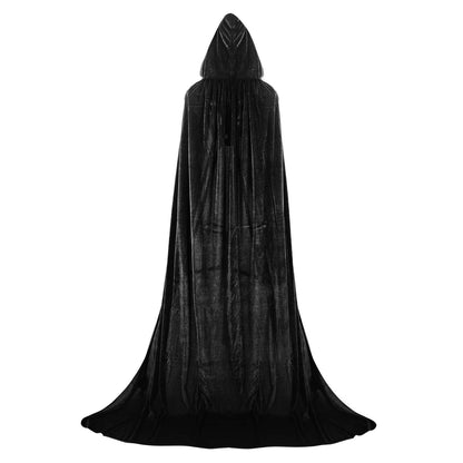 Proumhang Pelerină cu glugă catifea Halloween, negru