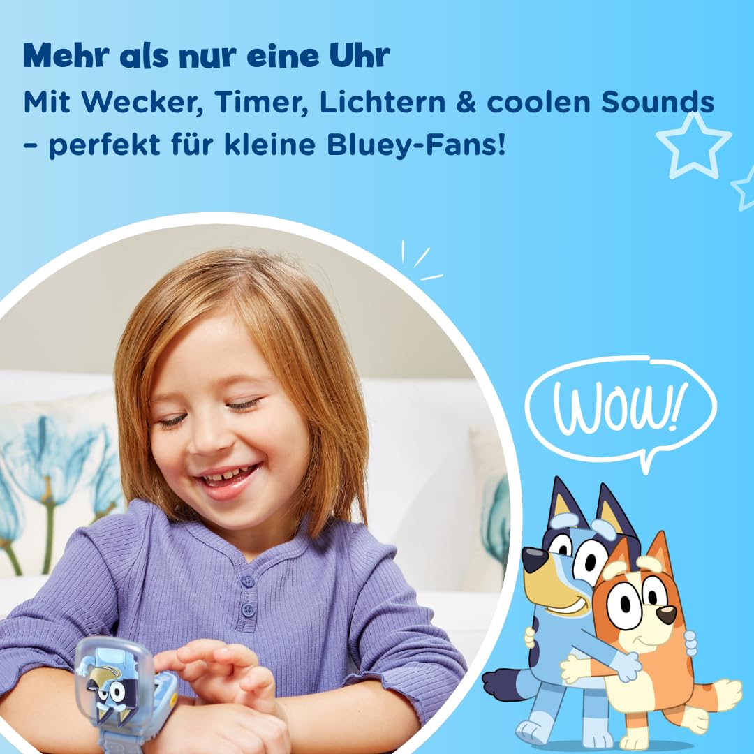 VTech Bluey Ceas educațional interactiv cu 4 jocuri pentru copii 3-6 ani