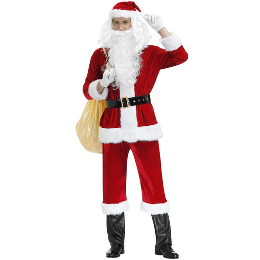 Costum de Moș Crăciun pentru adulți, 10 piese (XL) - GEMVIE