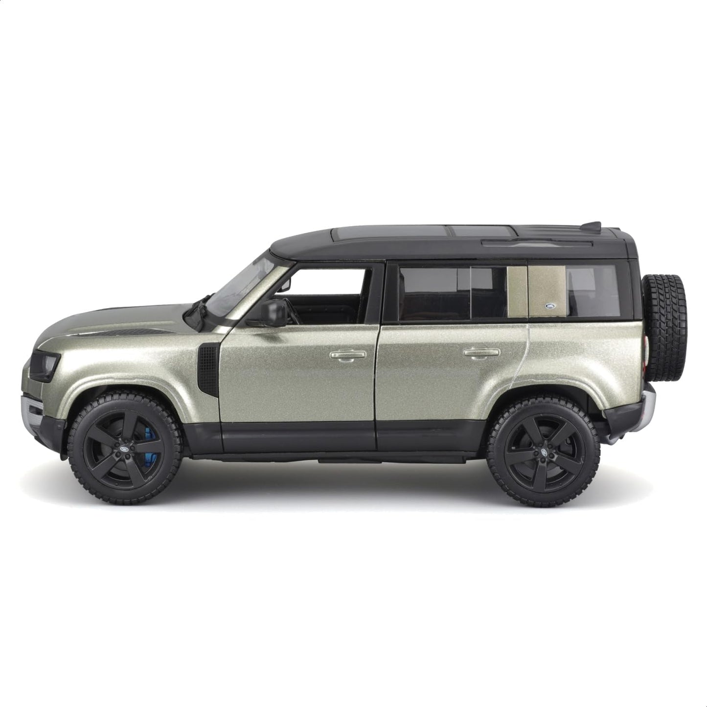 Bburago Land Rover Defender 110 2022 Mașinuță replică metalică 1:24 cu uși care se deschid 3+ ani (verde)