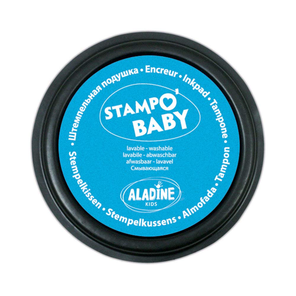 Aladine Stampo Baby Set de 2 Tampone Cerneală Turcoaz și Roz pentru Copii de la 18 Luni