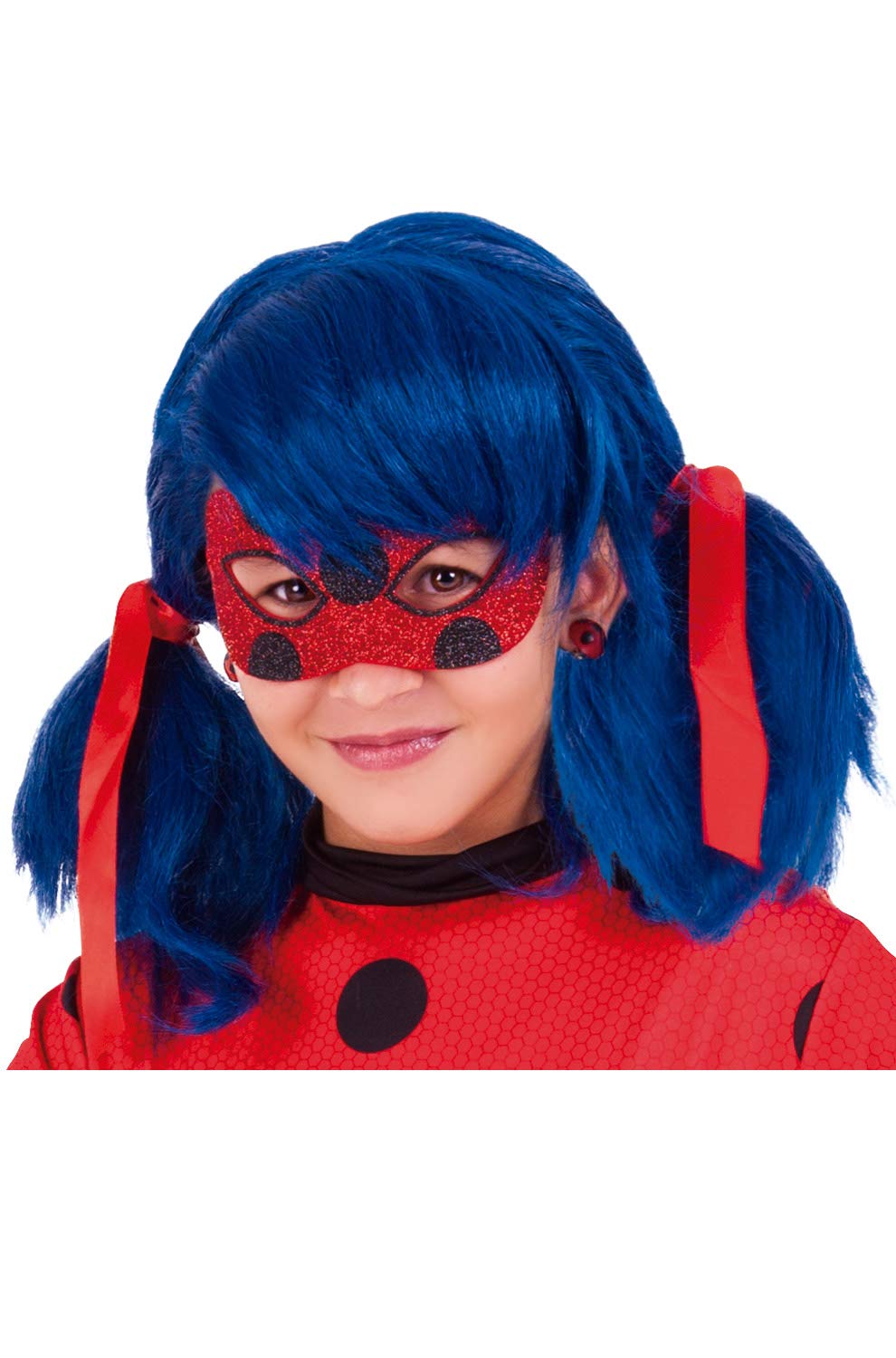 Masca Oficială Ladybug RUBIE'S pentru Copii, Motiv: Lup, Cu Sclipici, Ideală pentru Carnaval și Halloween
