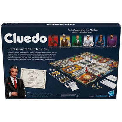 Hasbro Gaming Cluedo Joc de societate pentru copii de la 8 ani, joc de detectiv și mister pentru 2 până la 6 jucători