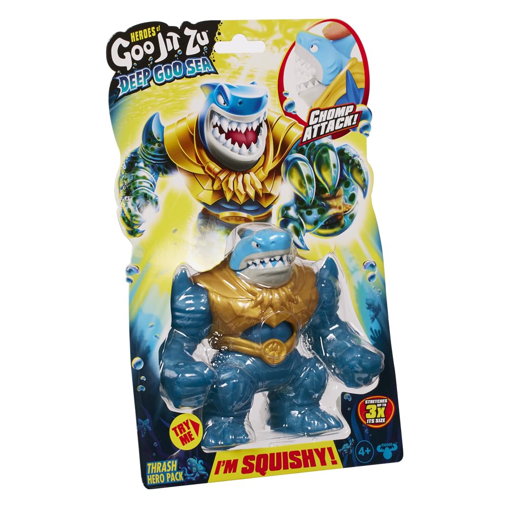 Eroii Goo Jit Zu Bandai Figurina de Acțiune Deep Goo Sea Thrash - CO42565 - Figurine Elastice Colorate care Se Întind și Se Îndoaie pentru Distracție!