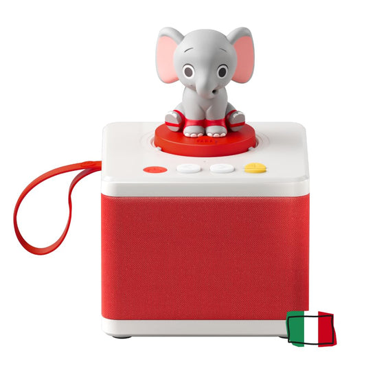 FABA Povestitor – Box audio cu figură sonoră „Ele, elefantul” – Jucărie educativă, versiune italiană, pentru copii de 0-6 ani