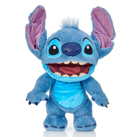 WOW! STUFF Chatty Stitch Deluxe Păpușă Animatronică Interactivă cu peste 50 de sunete, 30 cm, pentru copii și adulți (albastru)