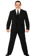 The Dragons Den Gomez Adams Costum pentru adulți Costum cu dungi negre și cravată Halloween Film Familie (L-XL)