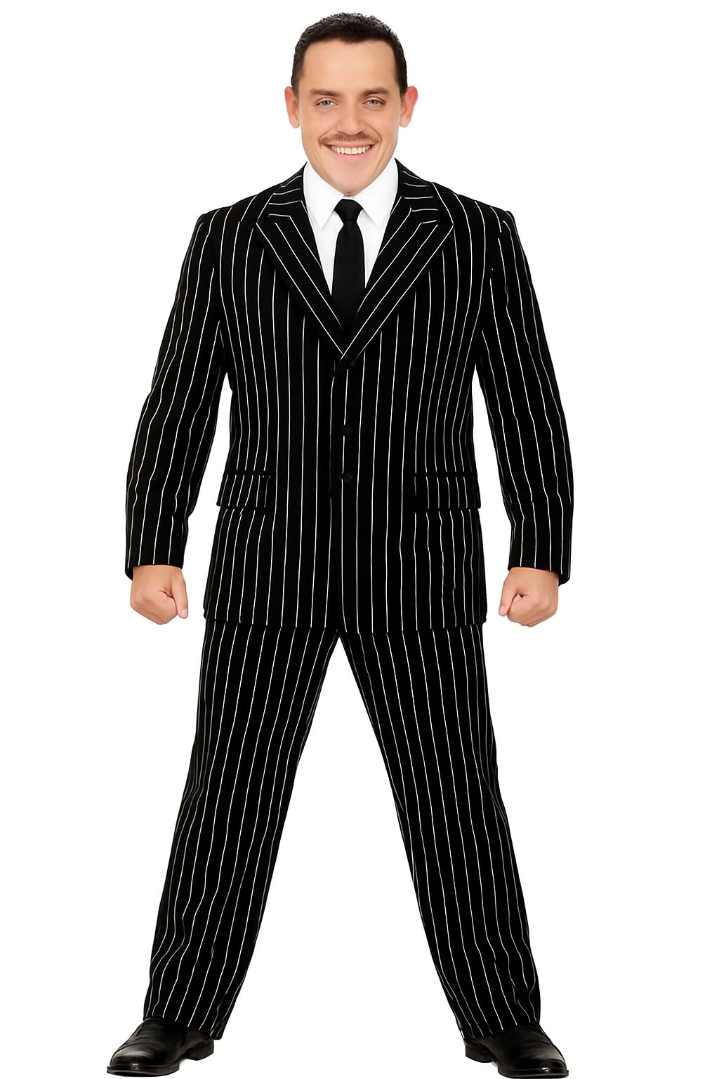 The Dragons Den Gomez Adams Costum pentru adulți Costum cu dungi negre și cravată Halloween Film Familie (L-XL)