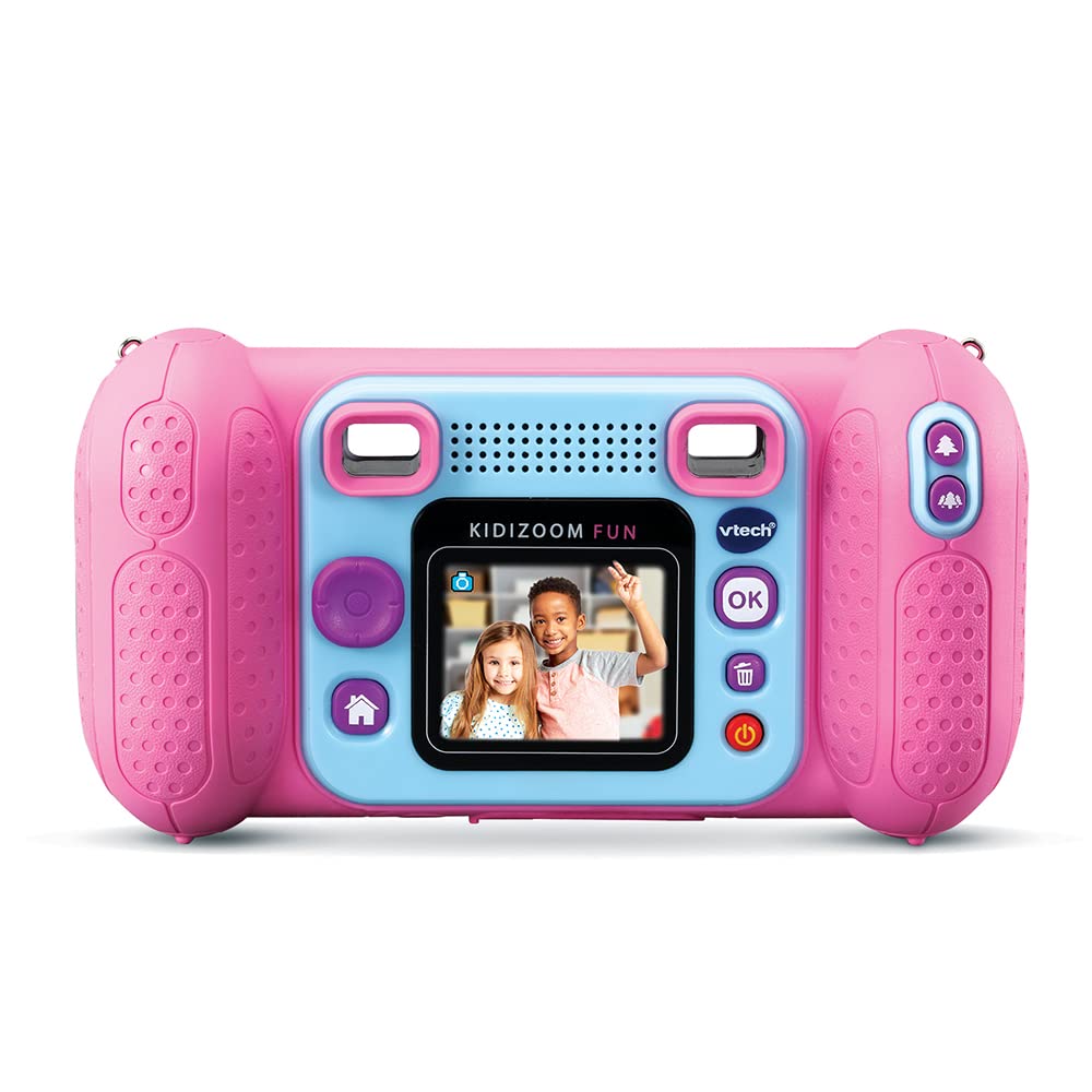 VTech KidiZoom Fun Rose - Cameră digitală pentru copii, 9 în 1, fotografii și videoclipuri, ecran color, filtre, rame și efecte amuzante, cadou pentru copii de la 3 la 10 ani.