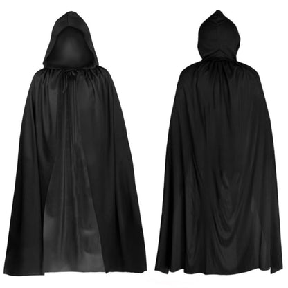 XWGKLN Pelerină neagră cu Glugă 160 cm, Halloween
