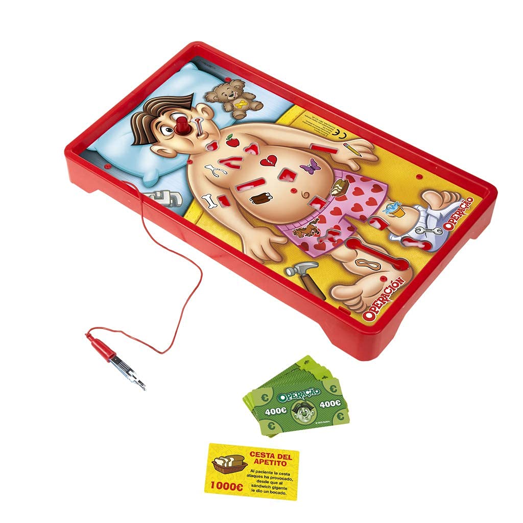 Hasbro Gaming Operatia - Joc de Masă Electronic cu Carduri de Medic și Bolii, Activități Distractive pentru Copii Mici, Jucărie pentru 6 Ani și Peste, pentru 1 sau Mai Mulți Jucători