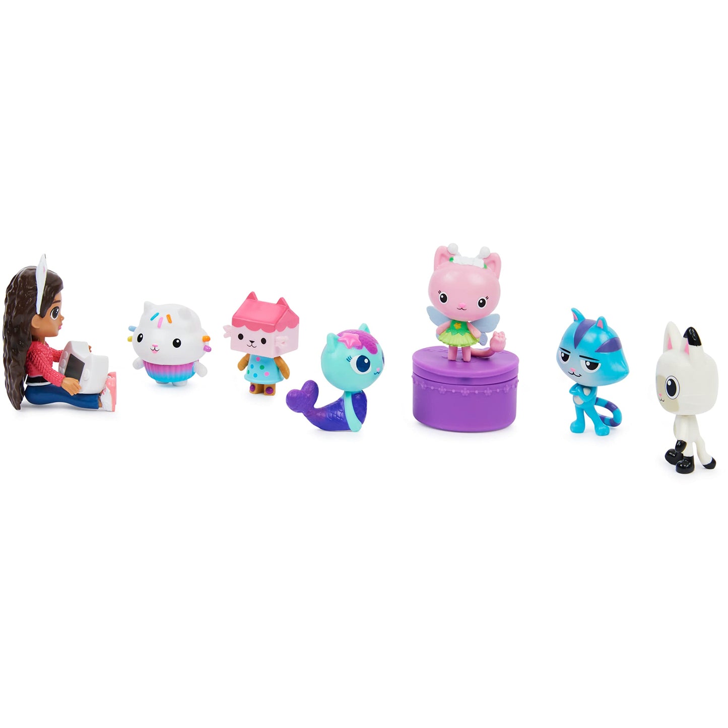 DREAMWORKS GABBY'S DOLLHOUSE - Set cadou cu figurine, Gabby cu 6 figurine de pisici și 1 cutie surpriză Cat Delivery, potrivit pentru copii de la 3 ani