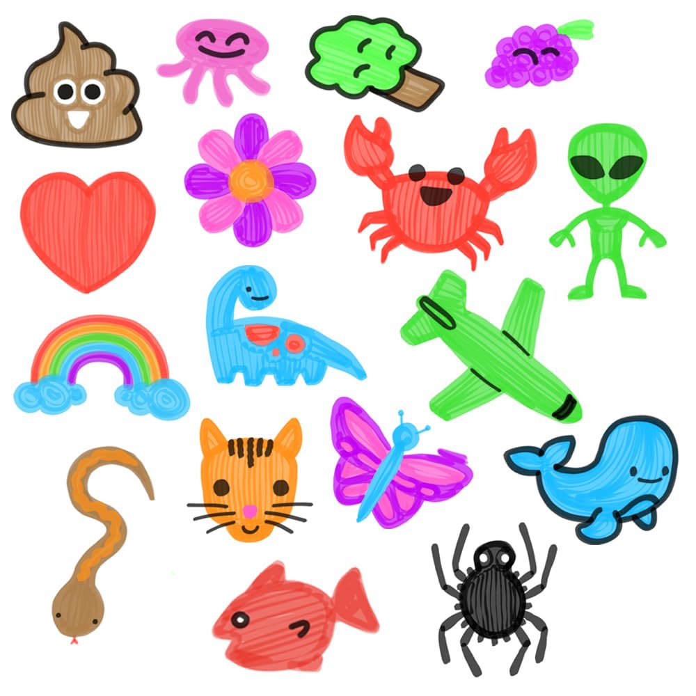 ZIMPLI Doodle N Dip Set de desen cu 8 markere magice și paletă pentru pictură, tatuaje temporare, pensule magice pentru pictură în acuarelă