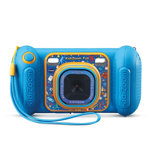 VTech Kidizoom Fun Albastru, Cameră Digitală pentru Copii cu Ecran, Videoclipuri, Efecte Speciale, Siguranță pentru Copii – 3-10 Ani – Versiunea FR