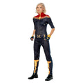 Rubies Marvel Captain Marvel Costum pentru femei Jumpsuit și 2 manșete oficial Marvel pentru carnaval Crăciun petreceri Halloween L 44-46