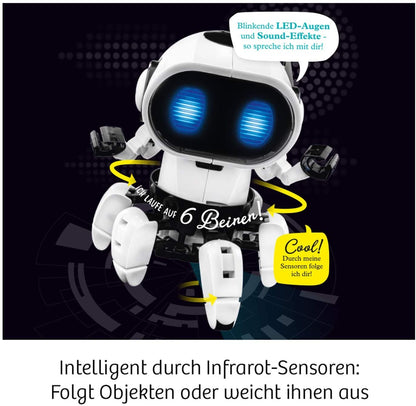 Kosmos 621001 Chipz - Robot inteligent pentru copii 8-14 ani, urmează mișcările, evită obstacolele, cu efecte de lumină și sunet, jucărie robot, kit de construcție.