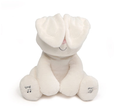GUND Flora, iepurașul cântător și vorbitor - joacă Guck Guck cu urechile - german, aprox. 30 cm, de la 10 luni