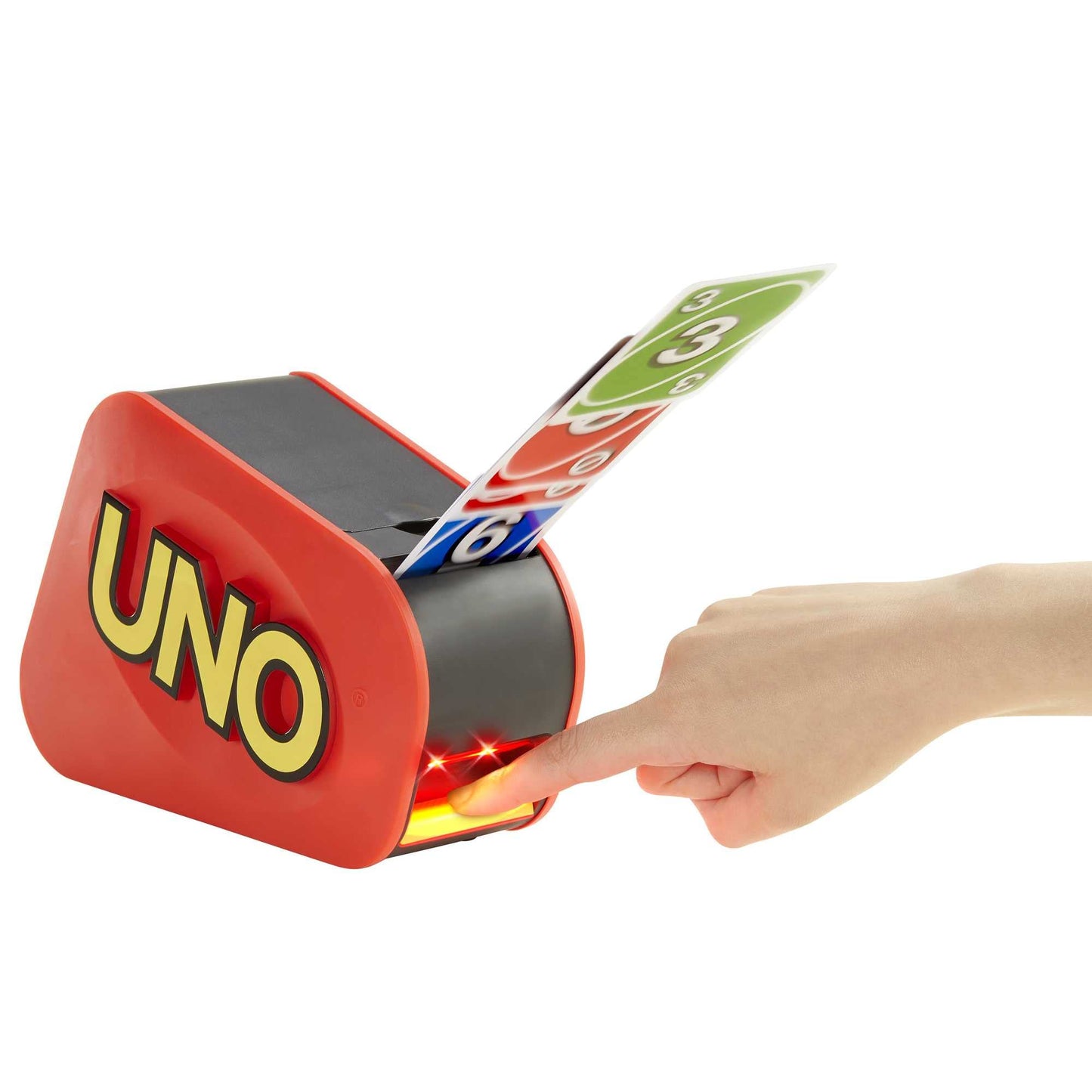 Mattel UNO Extreme Joc de carti cu lansator, lumini si sunet