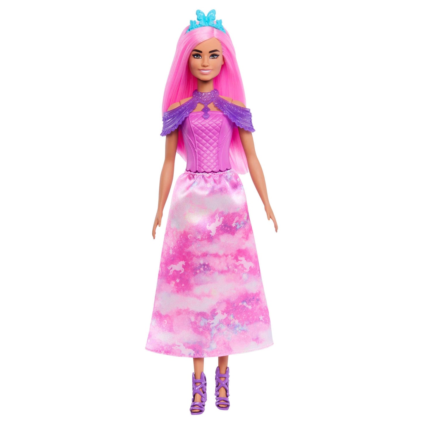 Barbie JFL66 Set de construcție Advent cu păpușă și 24 accesorii surpriză cu unicorn și animale, păpușă de modă transformabilă în sirenă, zână și altele, de la 3 ani