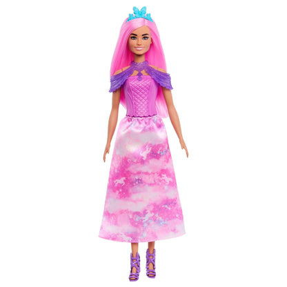 Barbie JFL66 Set de construcție Advent cu păpușă și 24 accesorii surpriză cu unicorn și animale, păpușă de modă transformabilă în sirenă, zână și altele, de la 3 ani