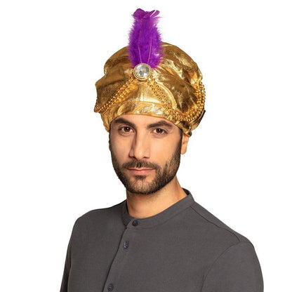Boland Turban sultan auriu, accesoriu costum