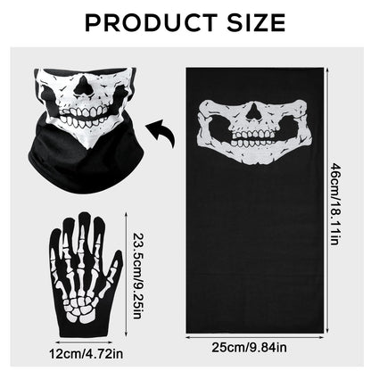 BOXOB Set Mănuși Schelet și Mască Craniu, Halloween
