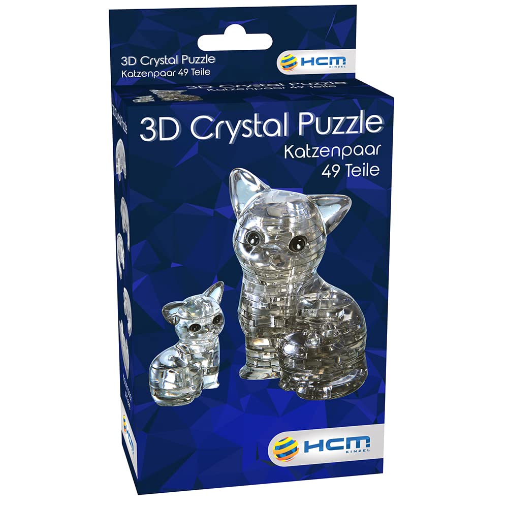 Puzzle 3D din Cristal - Pereche de Pisici 49 Piese