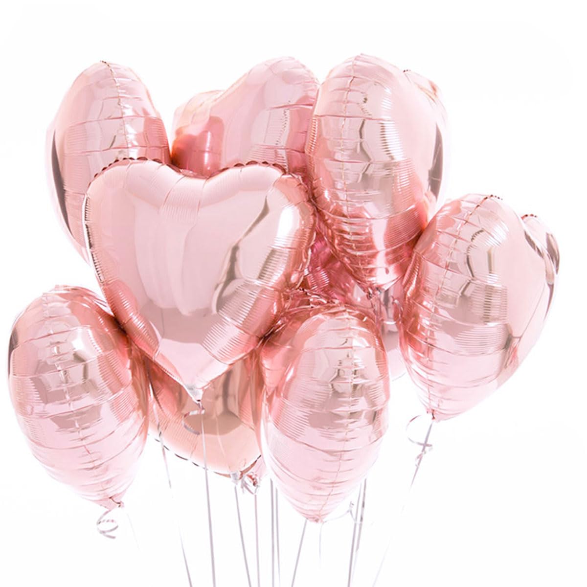 Jonami Set 25 baloane folie inimă roz auriu 18 inch decor romantic pentru nuntă și Ziua Îndrăgostiților