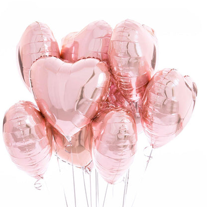 Jonami Set 25 baloane folie inimă roz auriu 18 inch decor romantic pentru nuntă și Ziua Îndrăgostiților