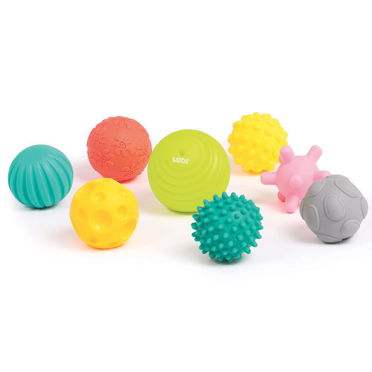 LUDI Set 8 mingi senzoriale, 6+ luni