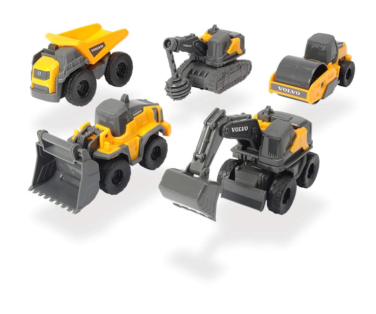 Dickie Toys Volvo Micro Workers, 5 vehicule șantier, 3+ ani