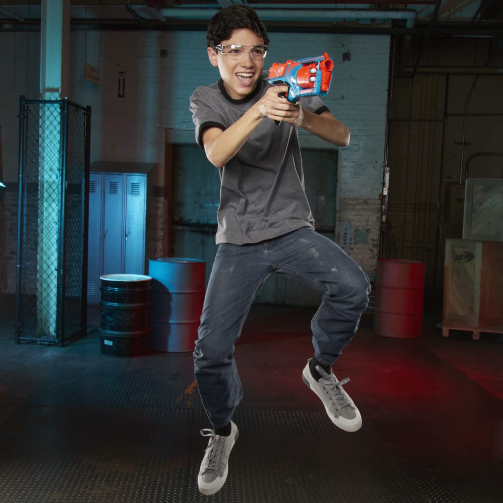 Nerf Elite Strongarm Blaster portocalie – tambur rotativ, foc rapid, 6 săgeți Nerf Elite – pentru copii, adolescenți, adulți