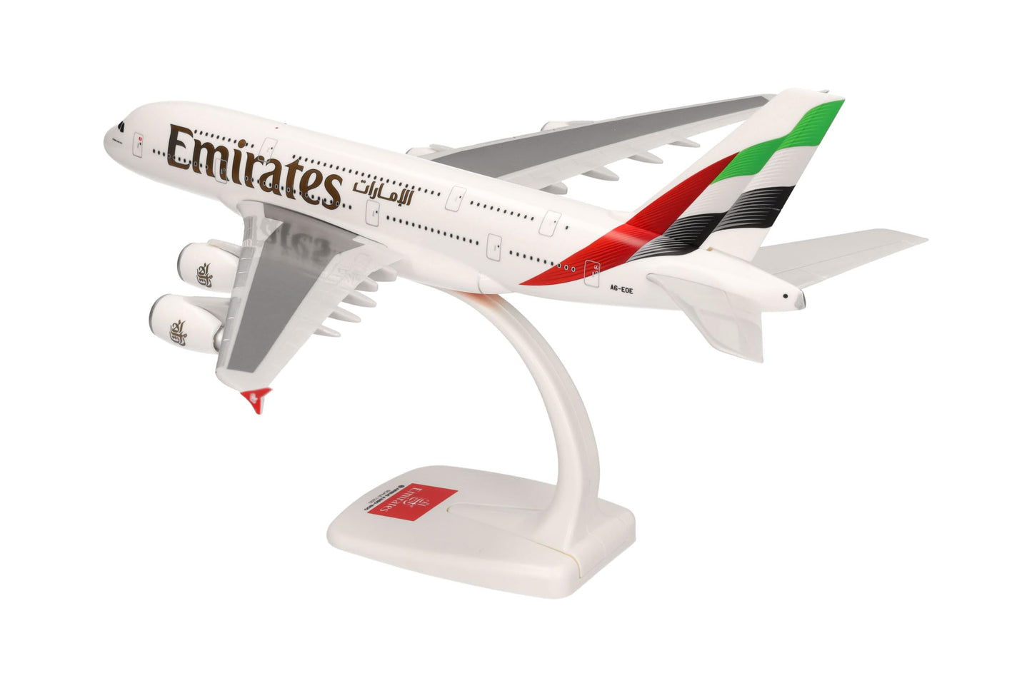 Avion de model Snap-Fit Emirates Airbus A380 - Culori noi 2023 - A6-EOE, Miniatură 1:250, Sammlare, Model cu suport, Plastic, Alb