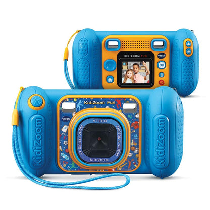 VTech Kidizoom Fun Albastru, Cameră Digitală pentru Copii cu Ecran, Videoclipuri, Efecte Speciale, Siguranță pentru Copii – 3-10 Ani – Versiunea FR