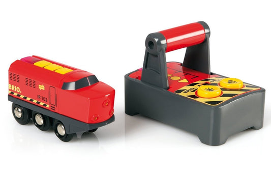 BRIO World 33213 Locomotivă electrică IR-Frachtlok cu telecomandă - Accesorii pentru BRIO World - Jucărie recomandată pentru copii de la 3 ani
