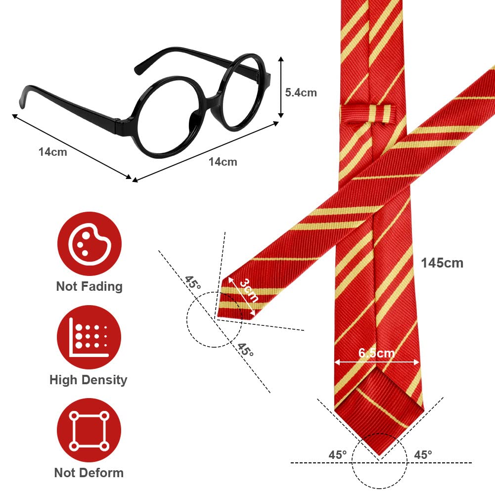 Aomig Set Accesorii Vrăjitor Carnaval (cravată, ochelari)